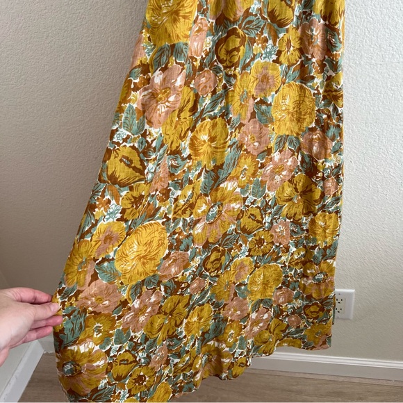 Faithfull the Brand Venere Junie Floral 100% Linen Midi Dress size 6 - Picture 5 of 10